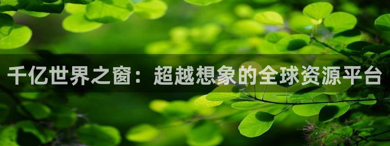 旺财28体育官网注册：千亿世界之窗：超越想象的全球资源平台